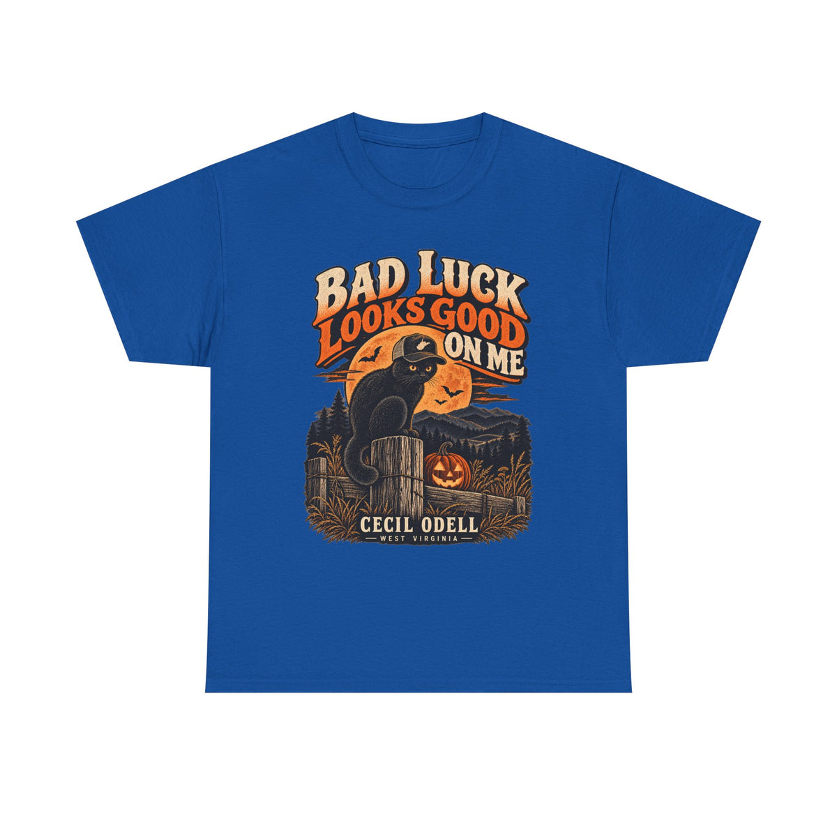 Bad Luck Looks Good on Me Halloween Tee | Cecil Odell