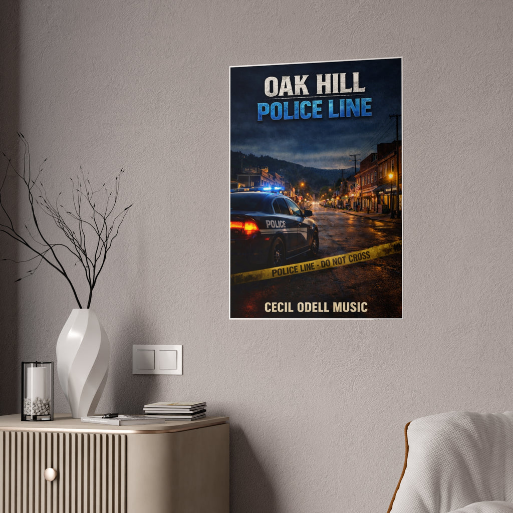 Oak Hill Police Line Gloss Poster: Crime Thriller Movie/Book Wall Art