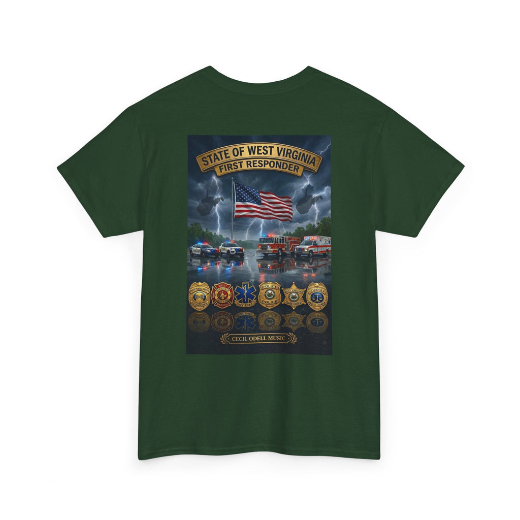 First Responder Tribute T-Shirt: State of West Virginia Police, Fire & EMS Memorial Tee