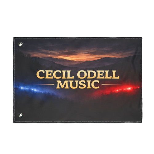 Cecil Odell Music Sunset Stage Logo Double-Sided Flag
