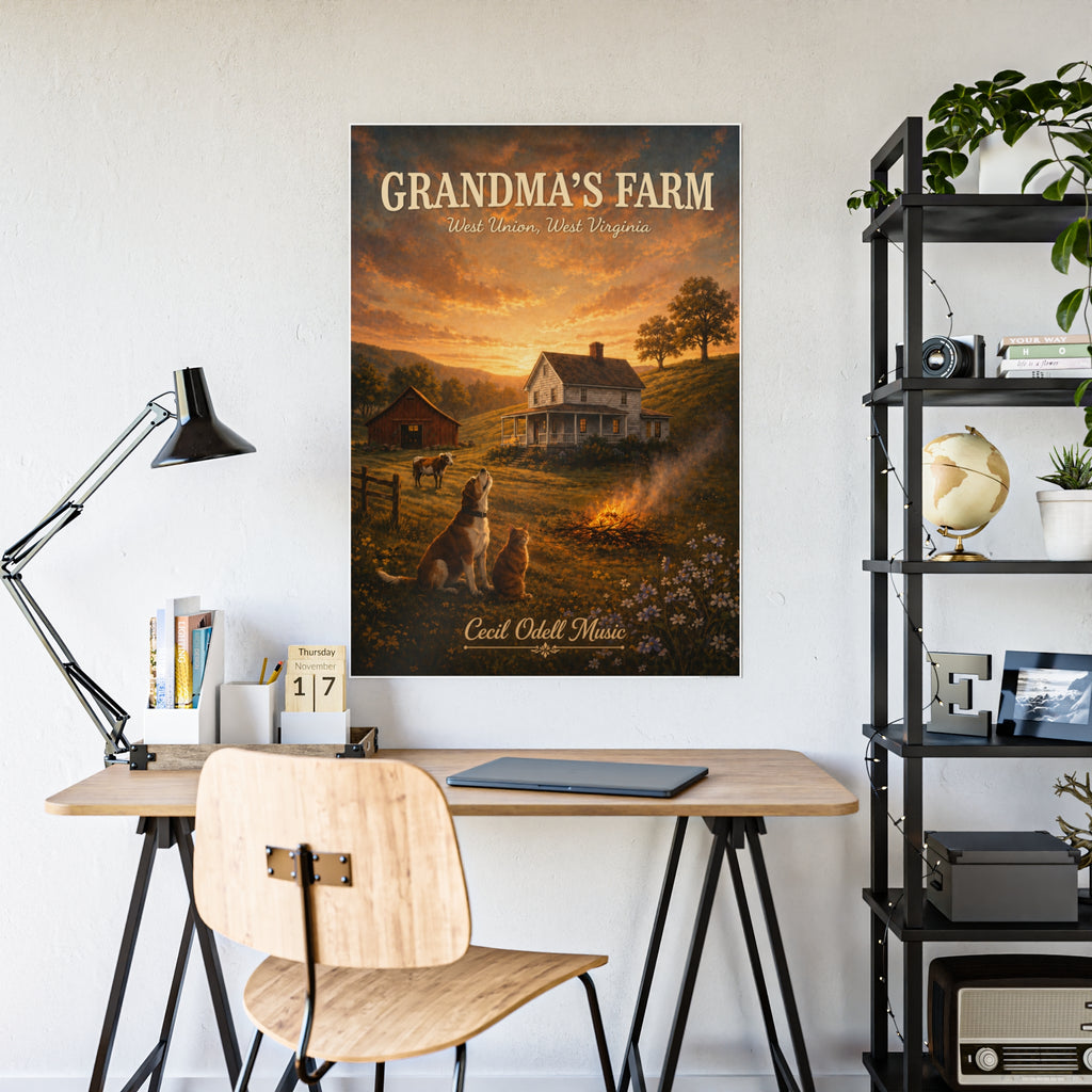 Grandma's Farm Poster Print: West Union West Virginia Rustic Country Wall Art