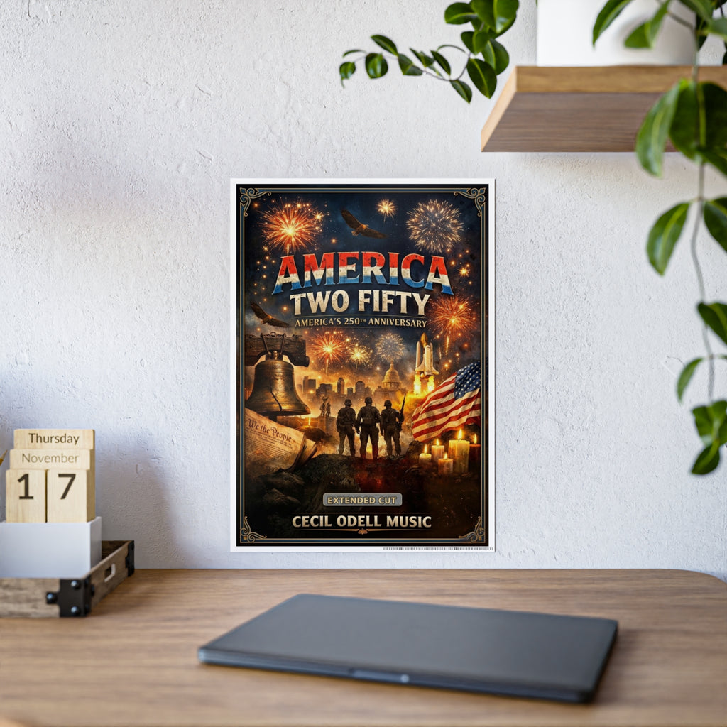 America Two Fifty Anniversary Poster: Patriotic 250th Celebration Gloss Print