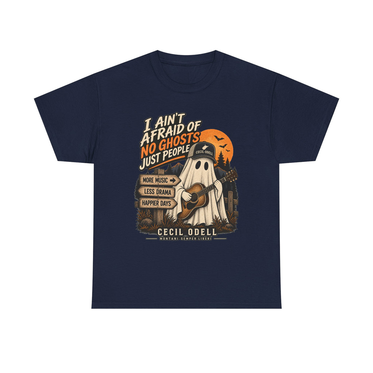 I Ain't Afraid of No Ghosts, Just People Halloween Tee | Cecil Odell