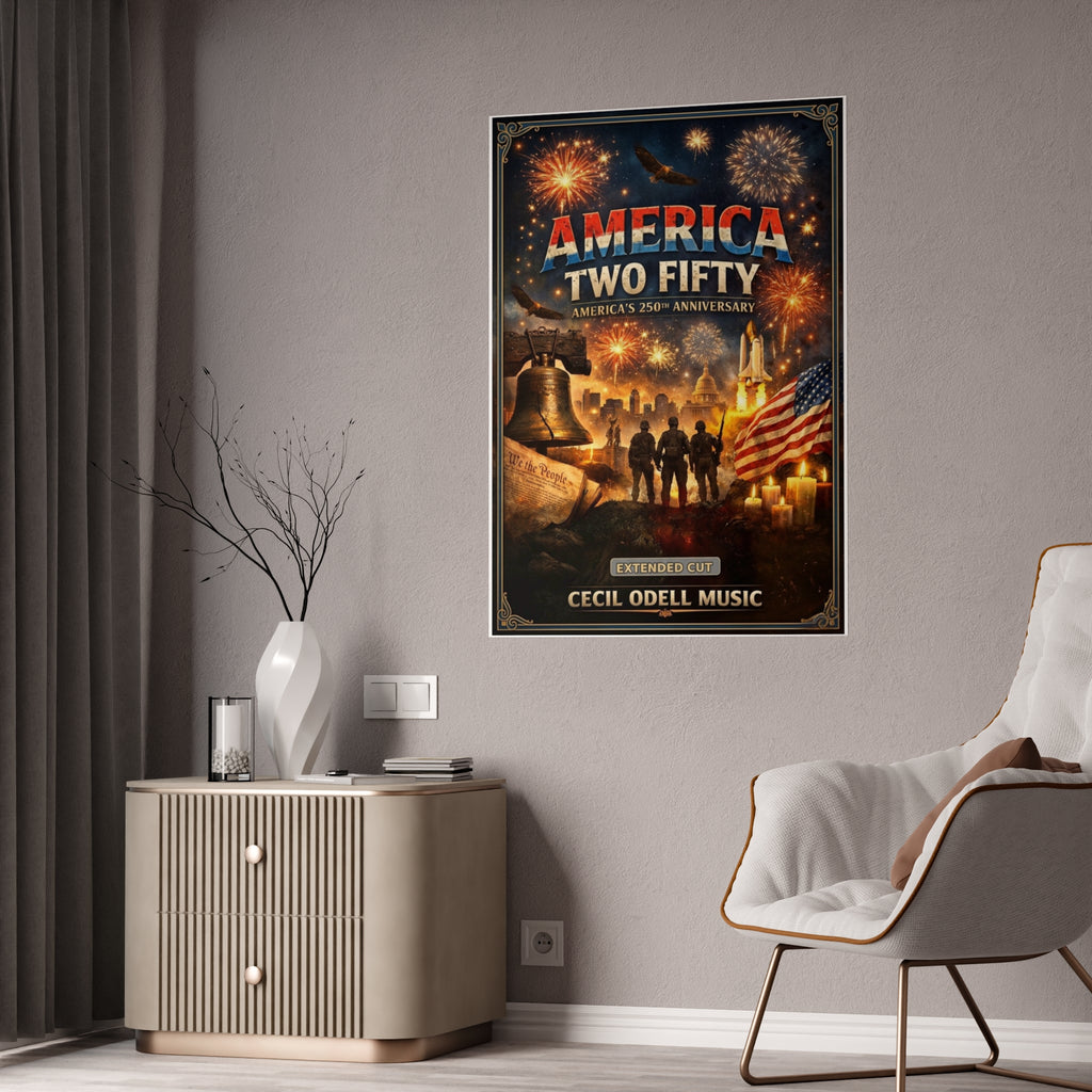 America Two Fifty Anniversary Poster: Patriotic 250th Celebration Gloss Print