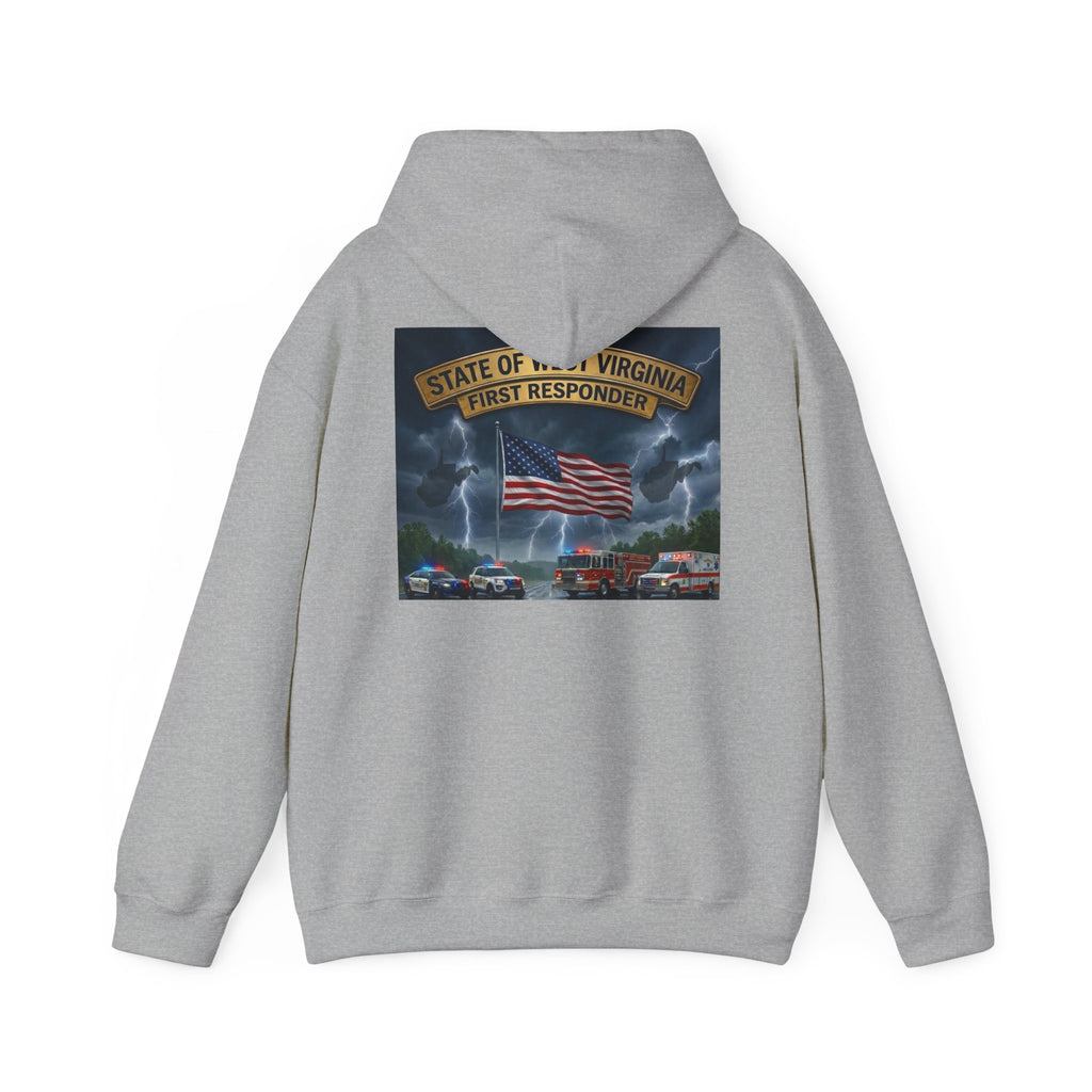 First Responder Hoodie: West Virginia Line Eagle & American Flag Tribute