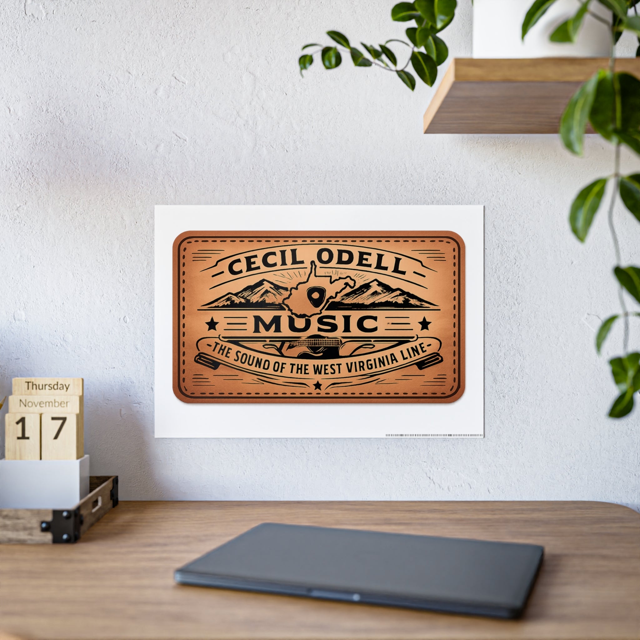 Cecil Odell Music Vintage Copper Logo Gloss Poster