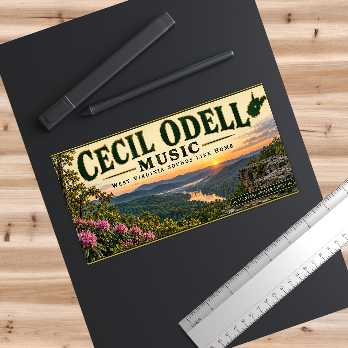 Cecil Odell Music Bumper Sticker — "West Virginia Sounds Like Home" Scenic Decal