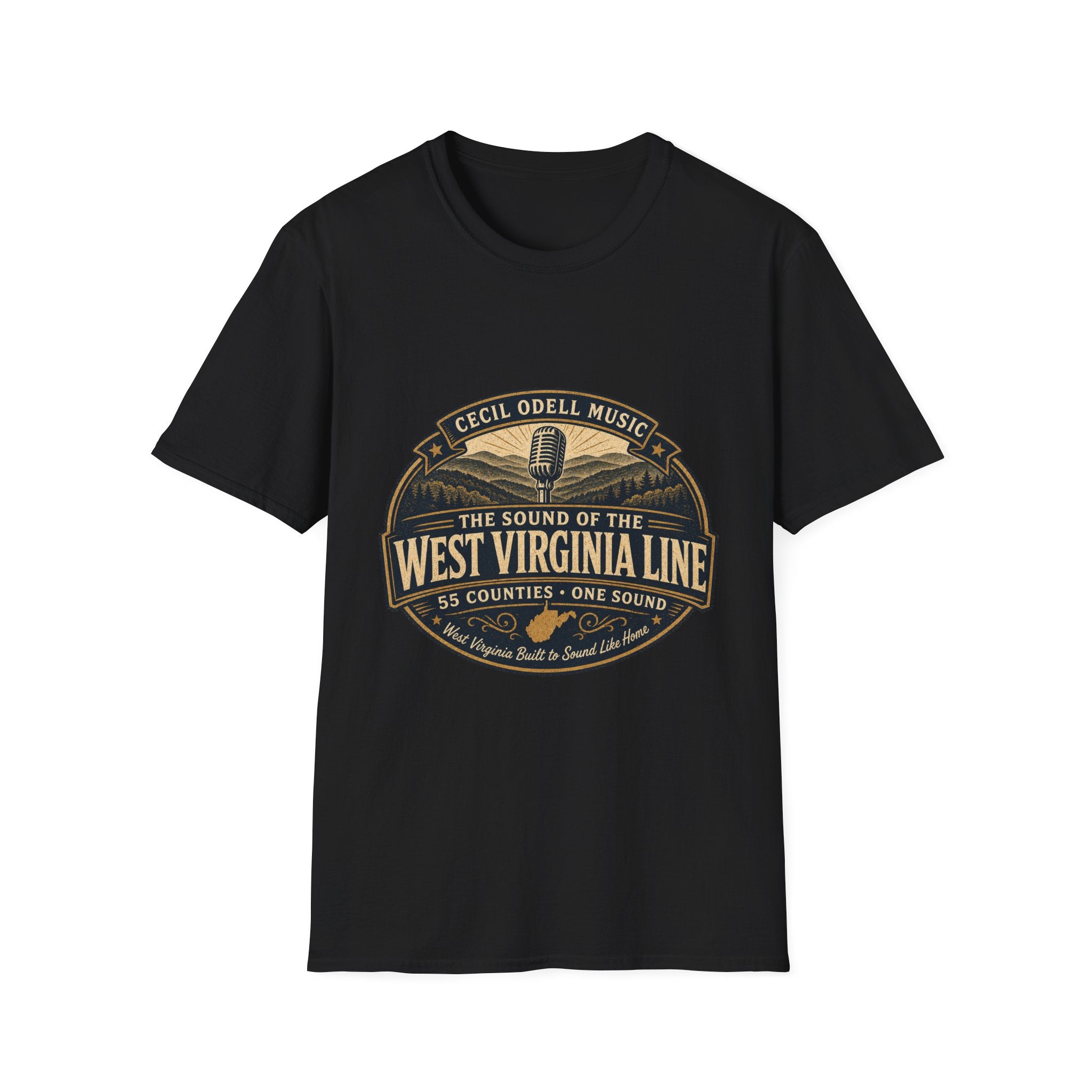 West Virginia Music T-Shirt: "Built to Sound Like Home" Vintage State Guitar Tee