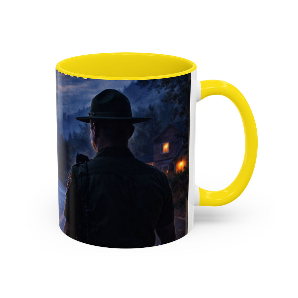 Trooper Night Patrol Coffee Mug: Rustic Western Lawman Scene (11/15oz)