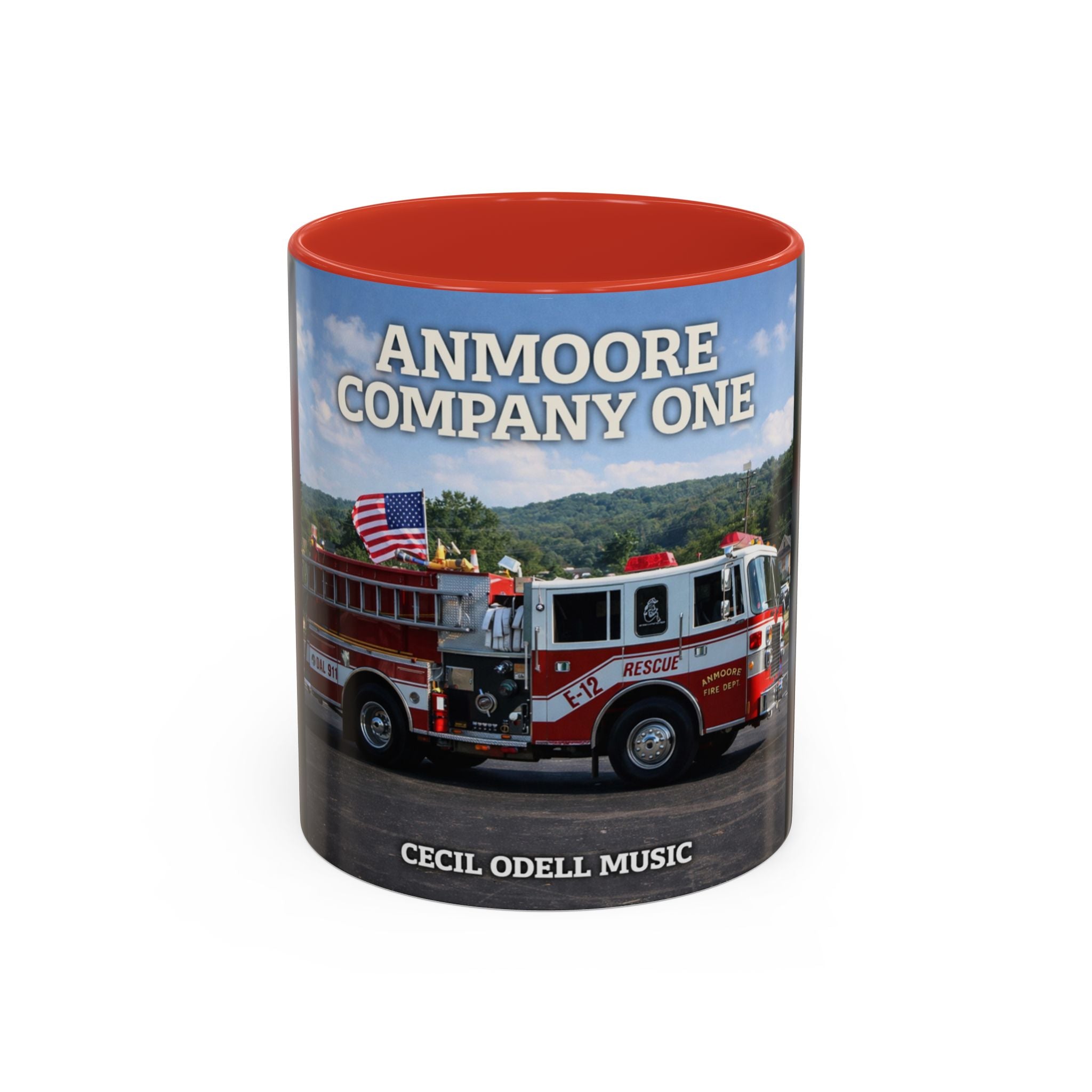 Fire Truck Coffee Mug: Anmoore Company One Tribute (Cecil Odell Music)