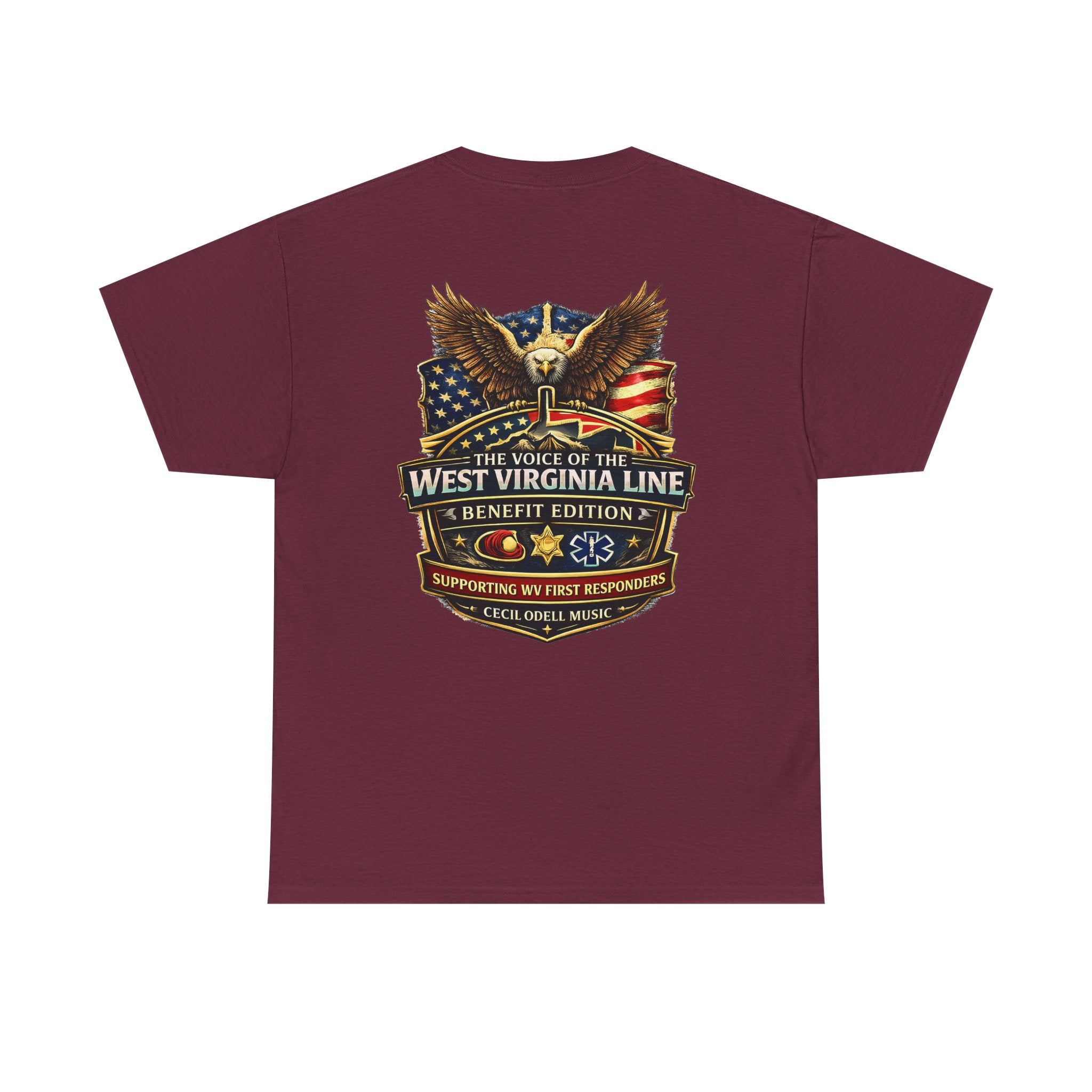 West Virginia Line Benefit Tee: Supporting First Responders (Eagle & Flag)