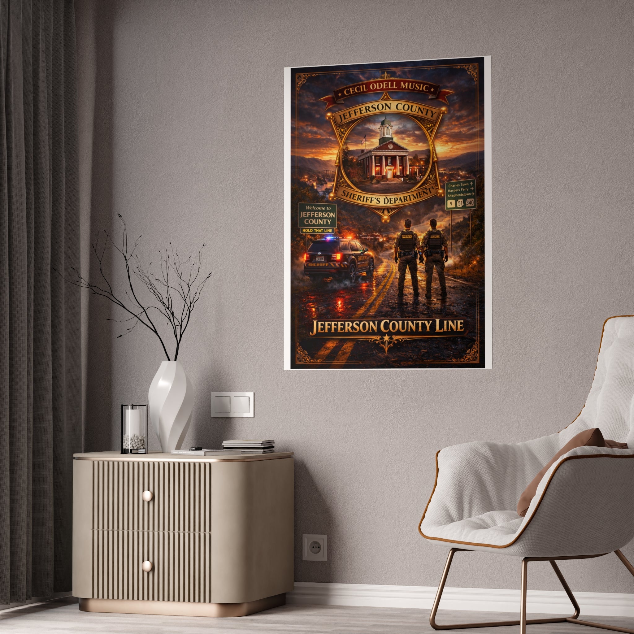 Jefferson County Line Police Poster: Sheriff’s Department Scenic Gloss Print