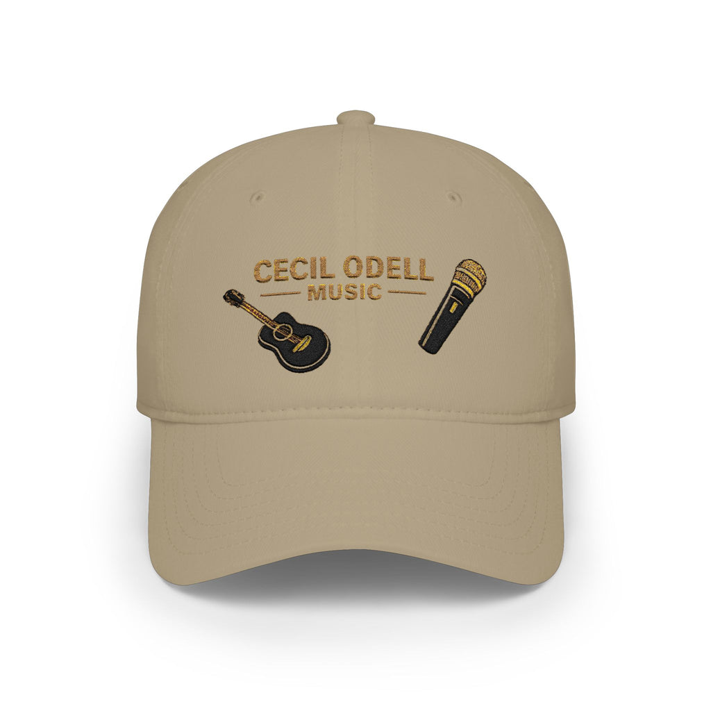 Cecil Odell Music Embroidered Guitar & Mic Low-Profile Baseball Cap