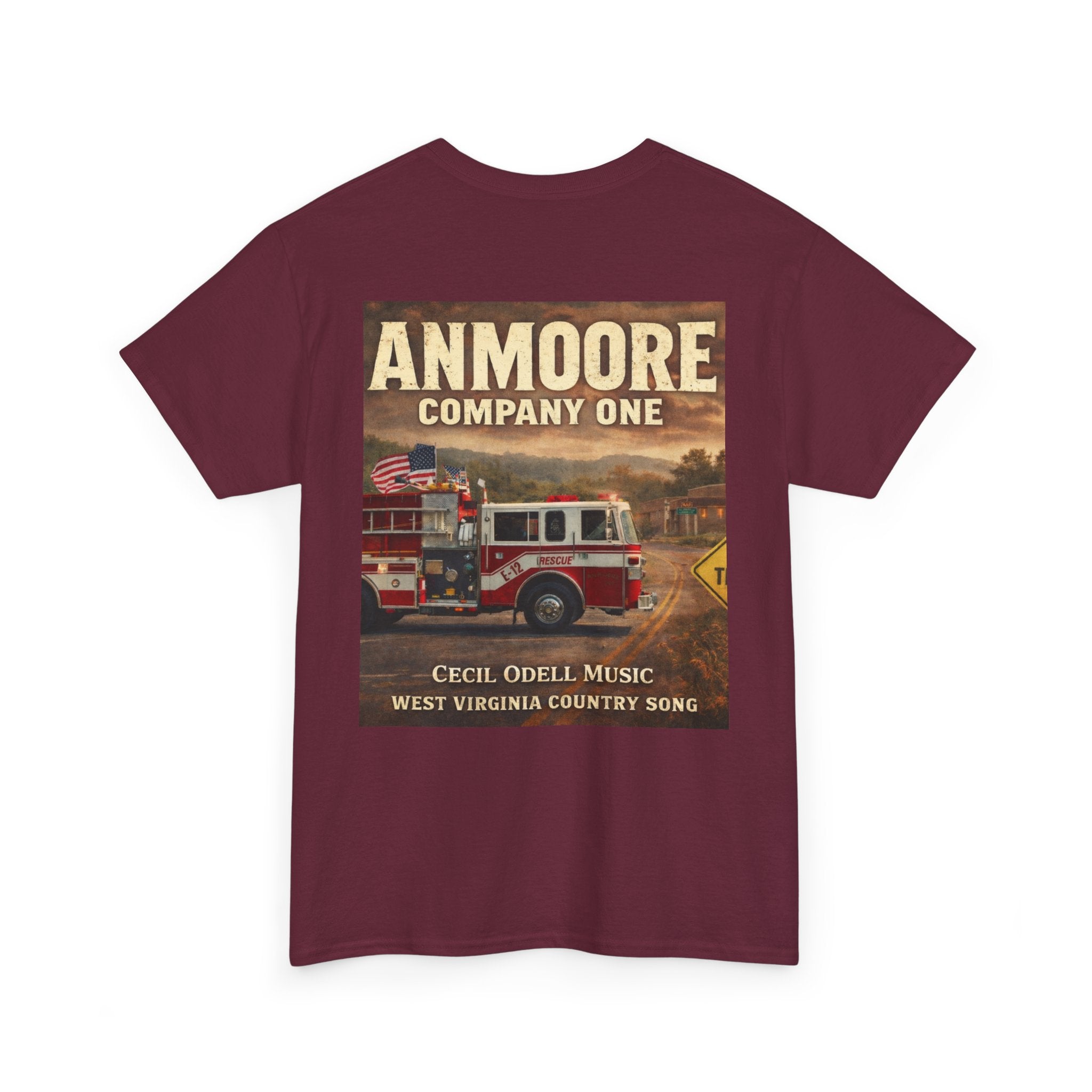 West Virginia Firetruck T-Shirt: Anmoore Company One Vintage Firefighter Tee
