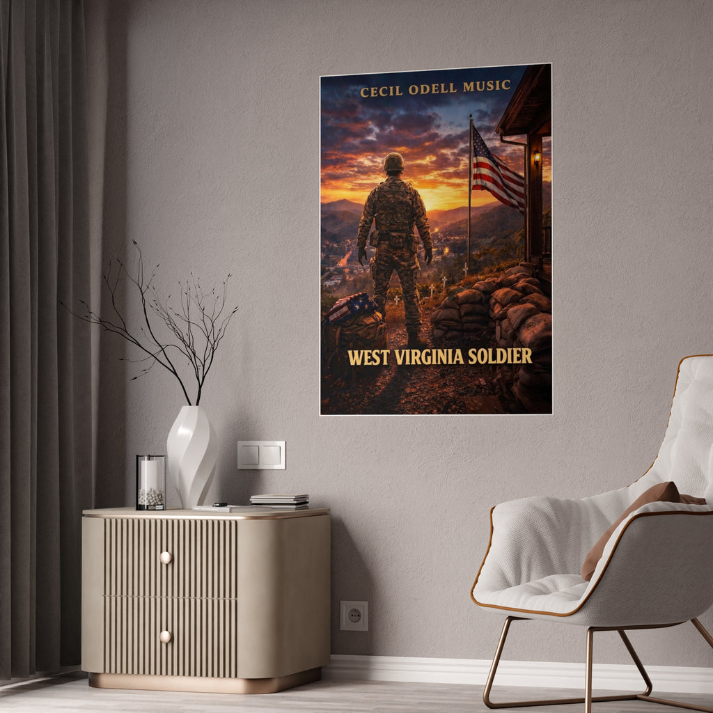 West Virginia Soldier Poster: Cecil Odell Music Patriotic Military Wall Art
