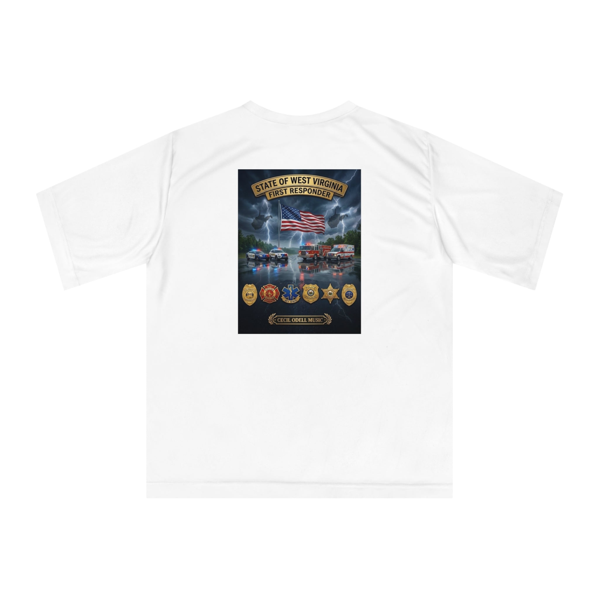 America 250th Birthday Performance T-Shirt — Patriotic Eagle & Badge Tribute