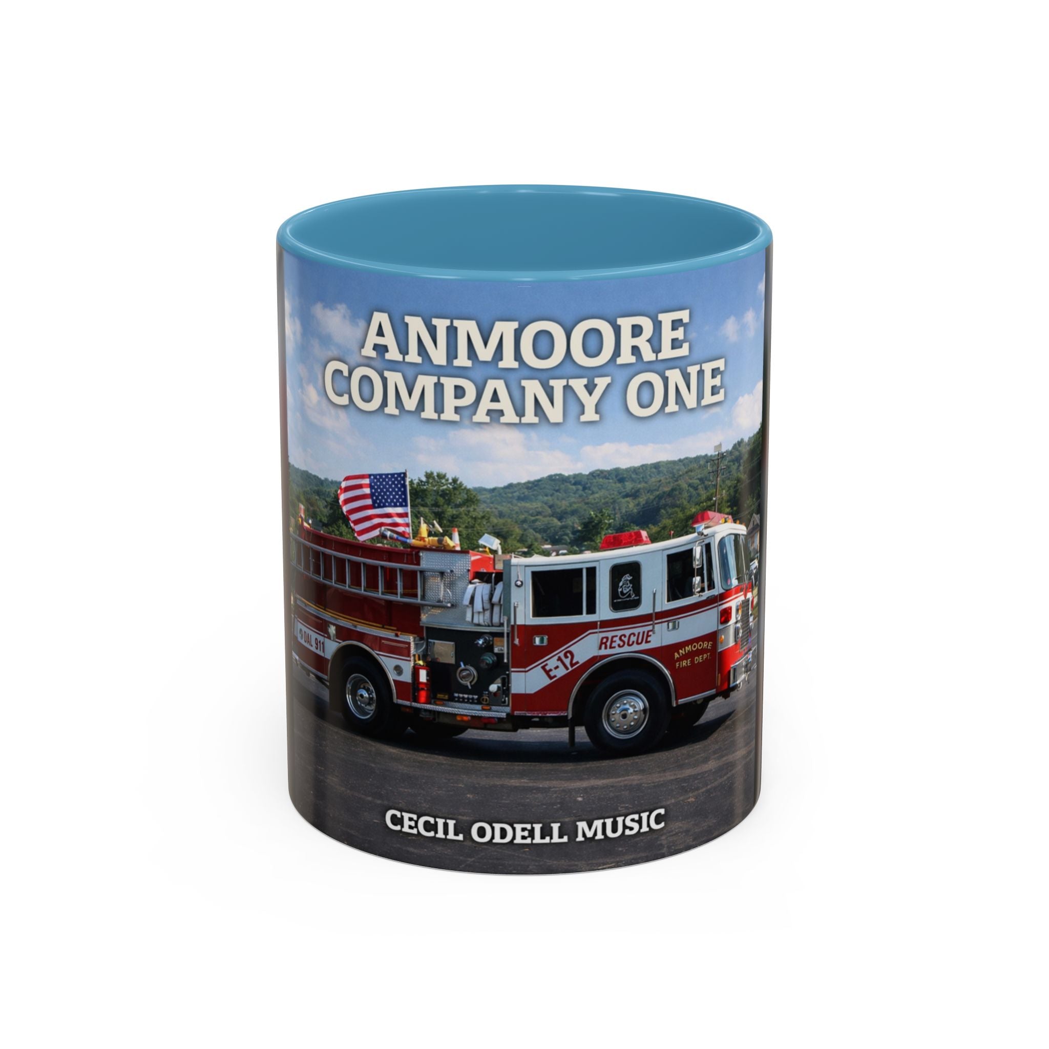Fire Truck Coffee Mug: Anmoore Company One Tribute (Cecil Odell Music)