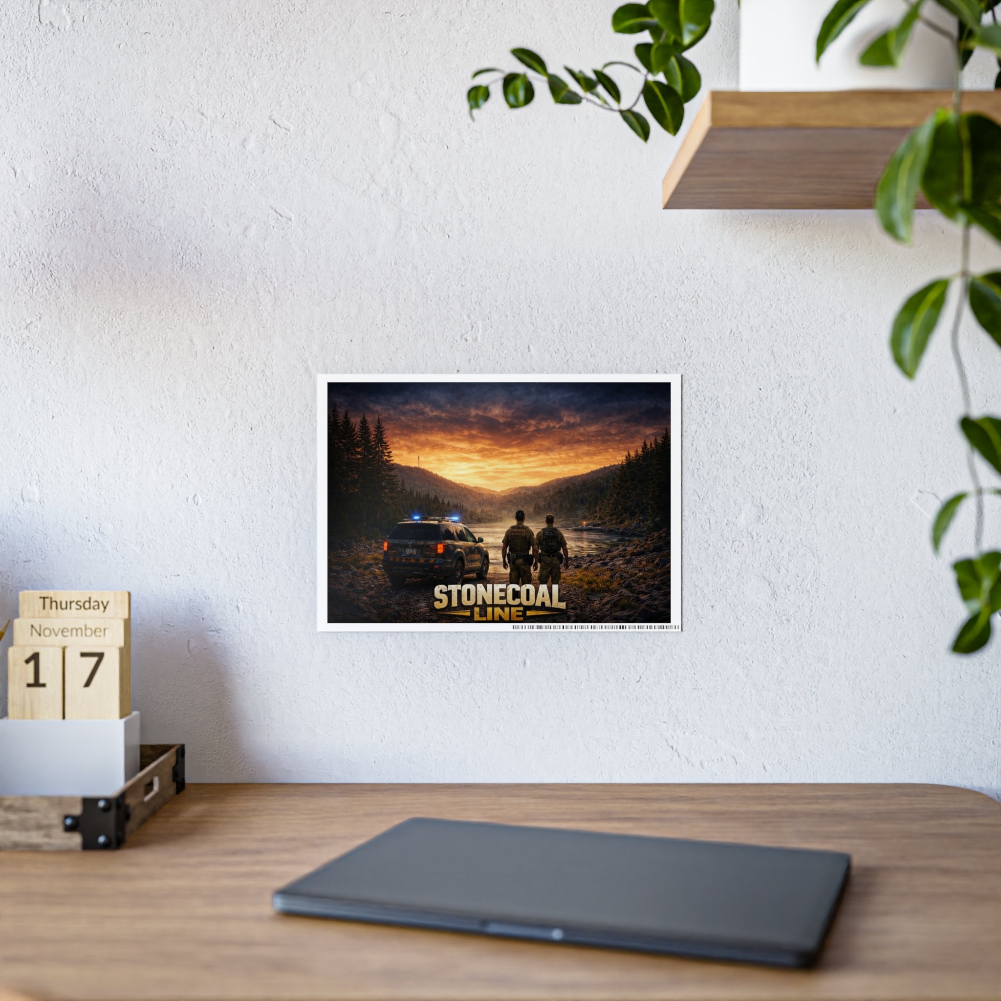Stonecoal Line Gloss Poster: Law Enforcement Scenic Sunset Print