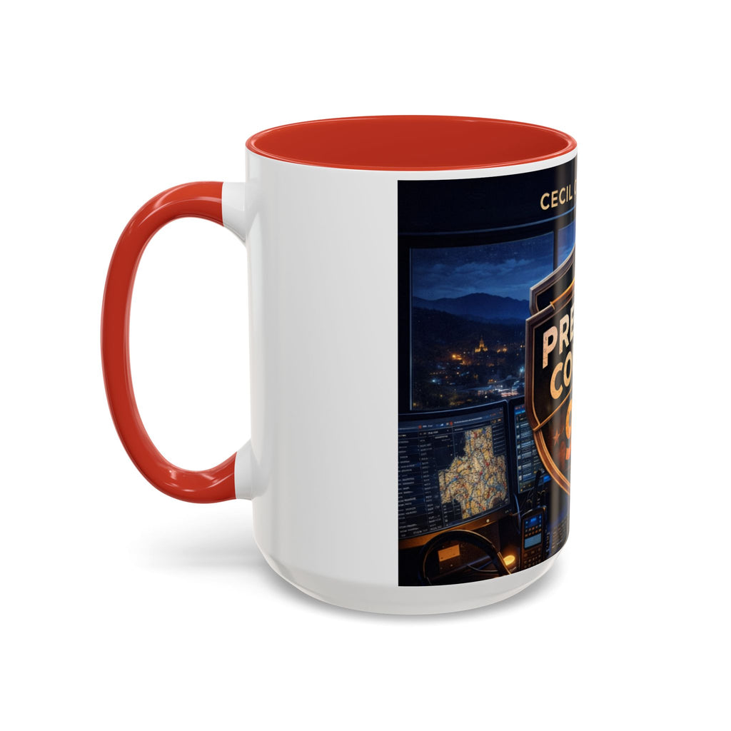 Preston County 911 Coffee Mug: Emergency Dispatch Badge Accent Mug