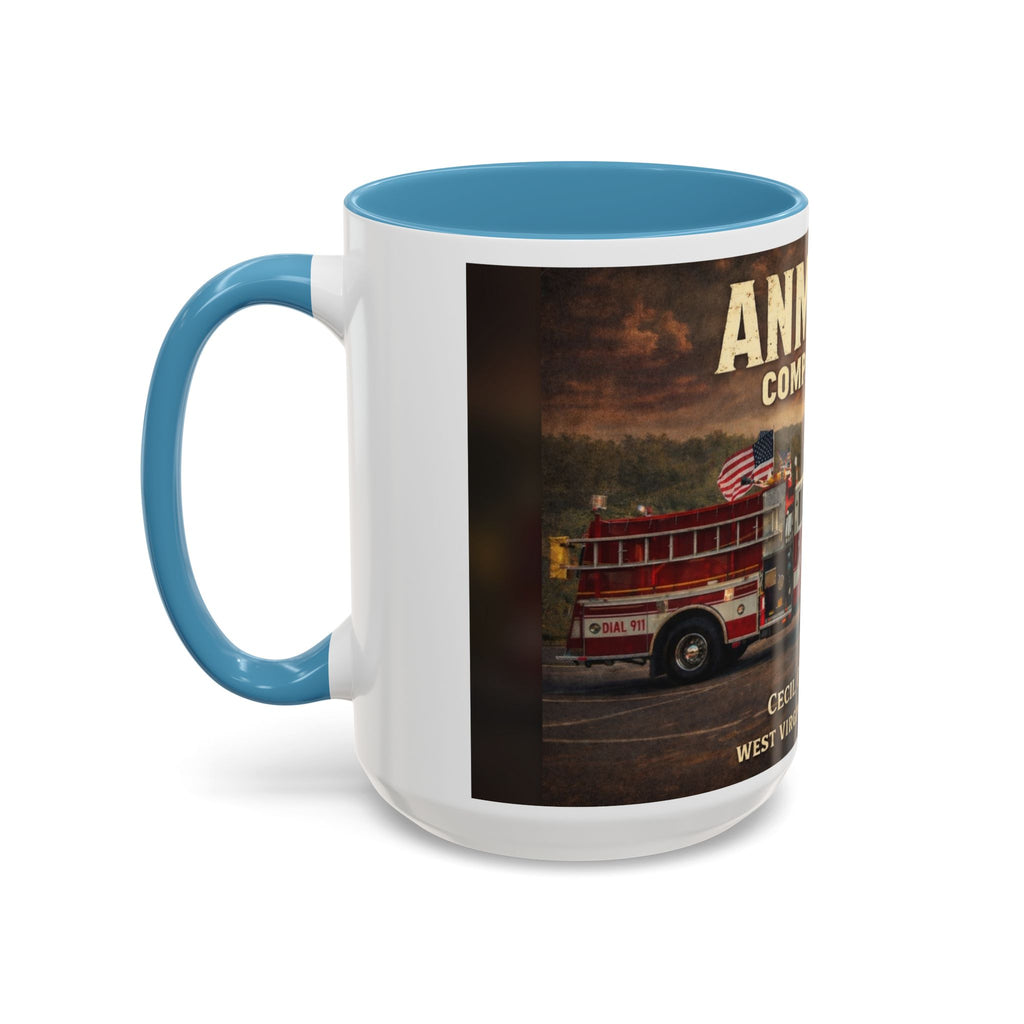 Anmoore Company One Firetruck Accent Coffee Mug: 'Hold That Line' West Virginia Country Music Tribute