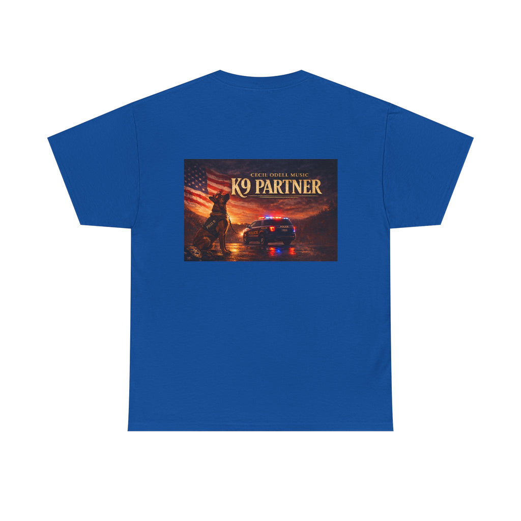 K9 Partner T-Shirt: 'Cecil Odell Music' Script Chest Design