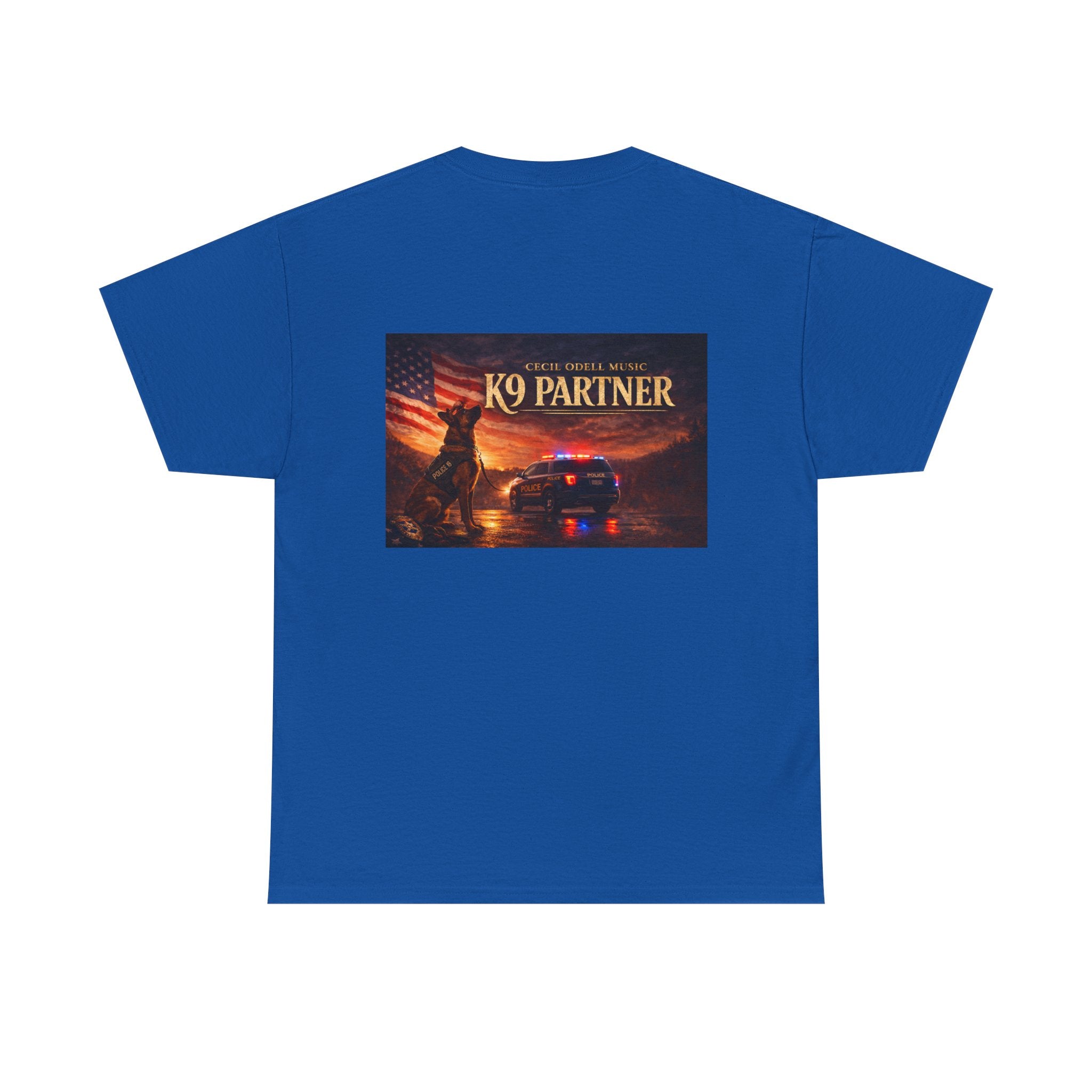 K9 Partner T-Shirt: 'Cecil Odell Music' Script Chest Design