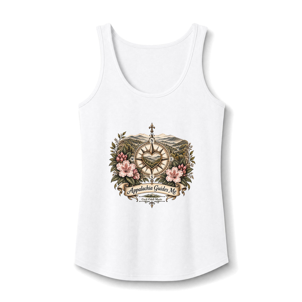 Appalachia Guide Co. Floral Heart Tank Top — Women's Cotton Graphic Tank