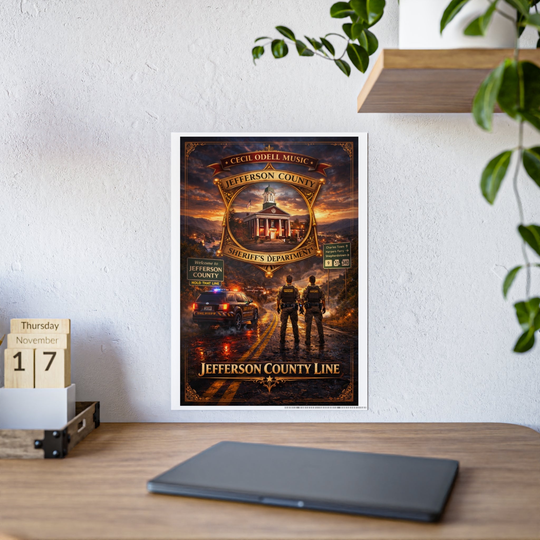 Jefferson County Line Police Poster: Sheriff’s Department Scenic Gloss Print