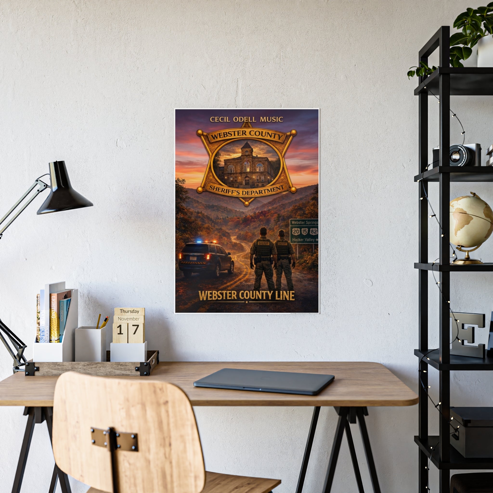 Sheriff Badge Poster: Webster County Line Gloss Print