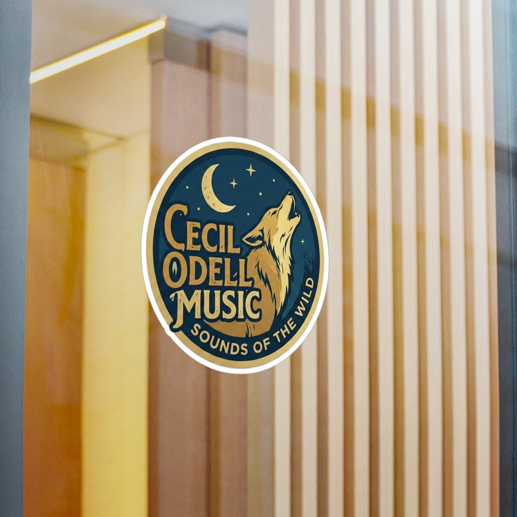 Cecil Odell Music Kiss-Cut Vinyl Sticker: 'Sounds of the Wild' Wolf Moon Decal