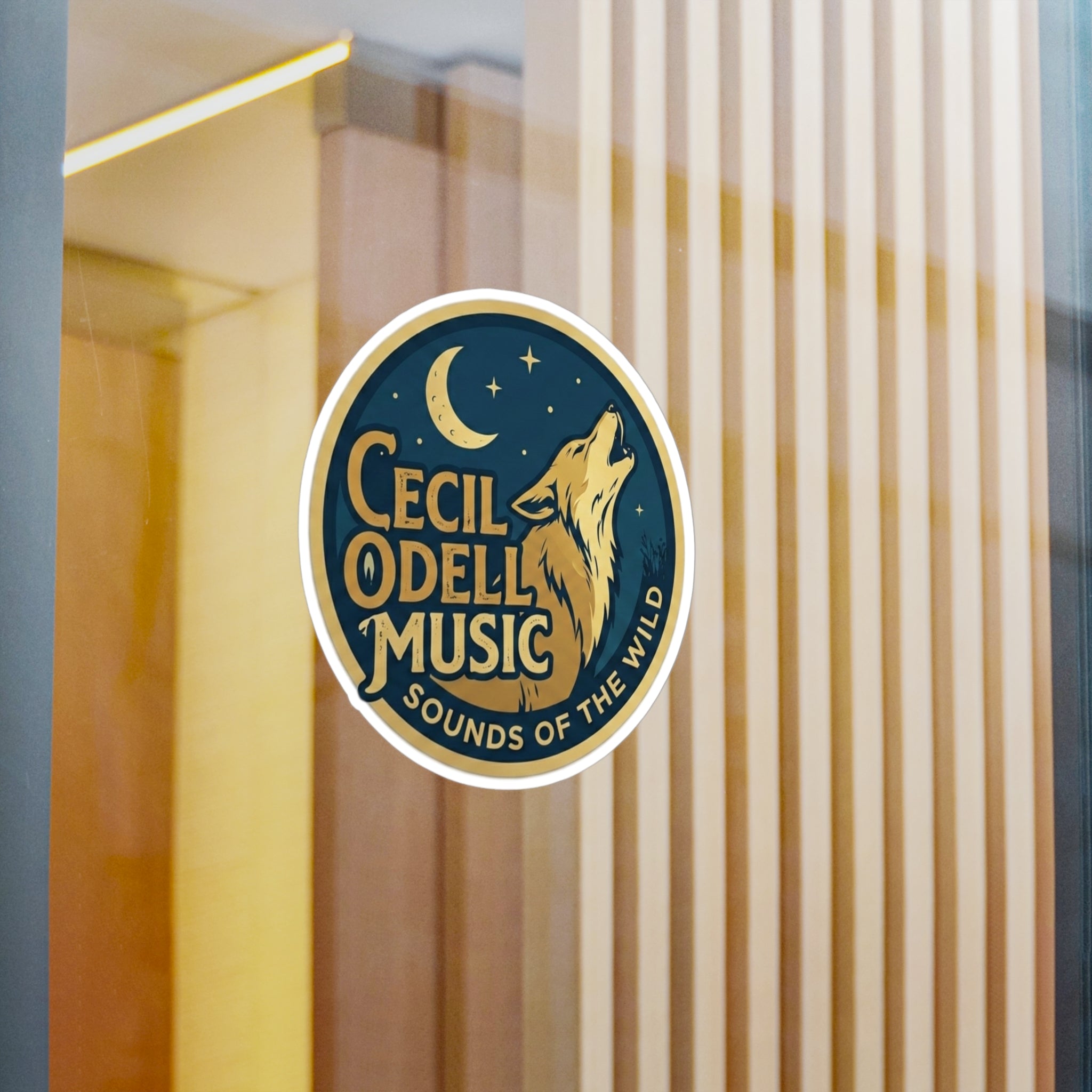 Cecil Odell Music Kiss-Cut Vinyl Sticker: 'Sounds of the Wild' Wolf Moon Decal