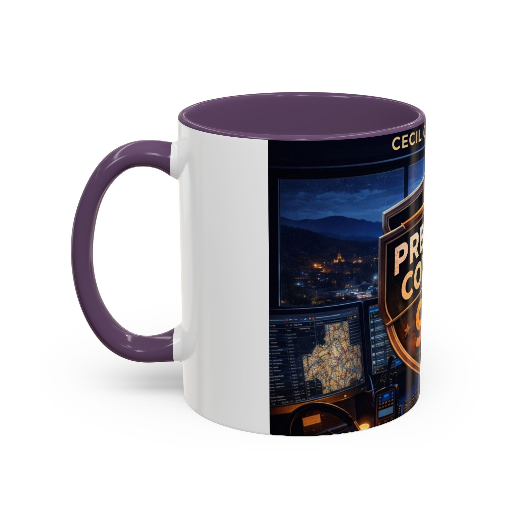 Preston County 911 Coffee Mug: Emergency Dispatch Badge Accent Mug