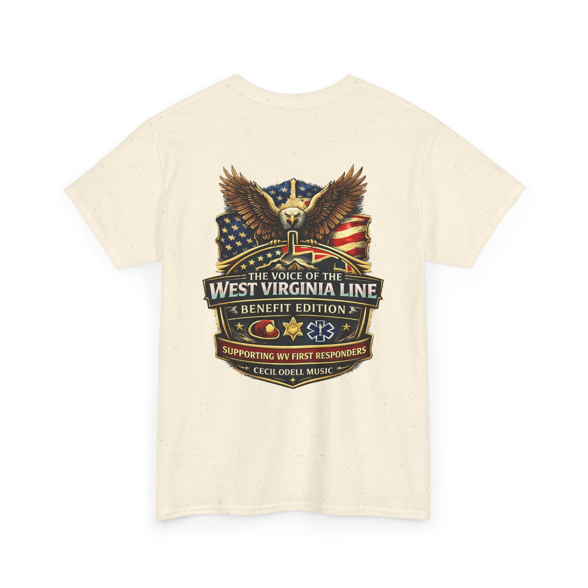West Virginia Line Benefit Tee: Supporting First Responders (Eagle & Flag)