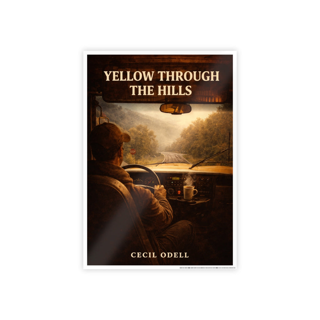 School Bus Poster: "Yellow Through the Hills" Gloss Poster