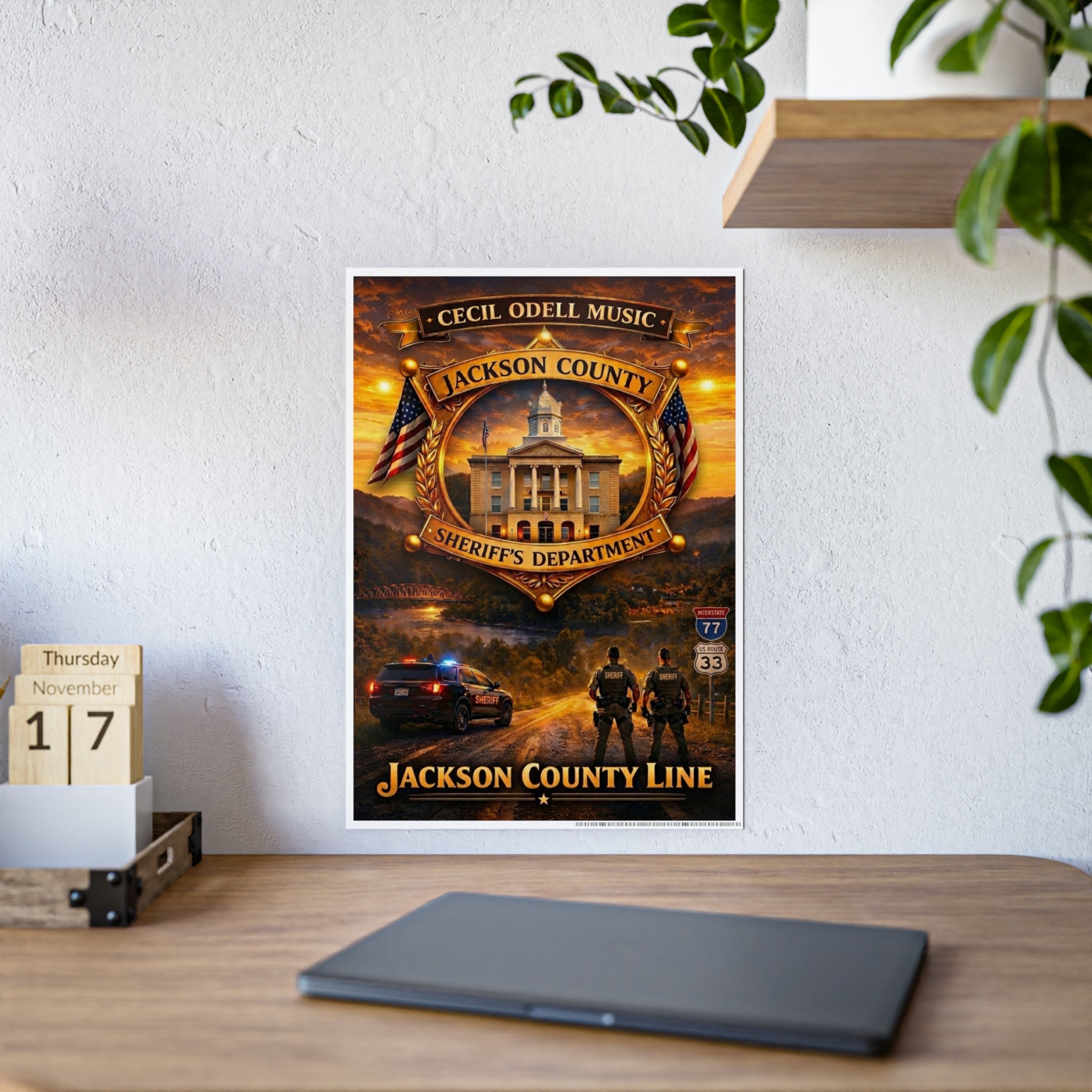 Jackson County Line Gloss Poster: Sheriff’s Department Tribute Wall Art