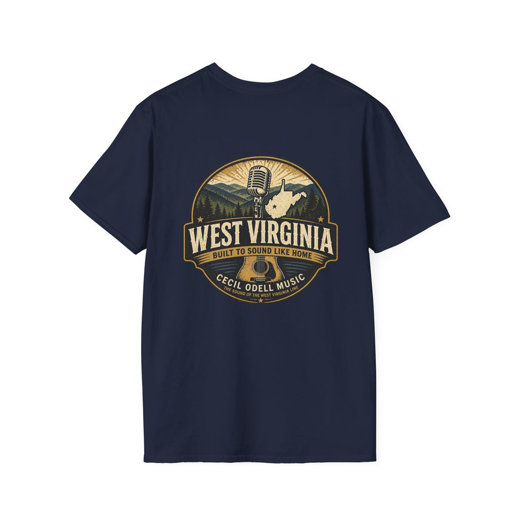 West Virginia Music T-Shirt: "Built to Sound Like Home" Vintage State Guitar Tee