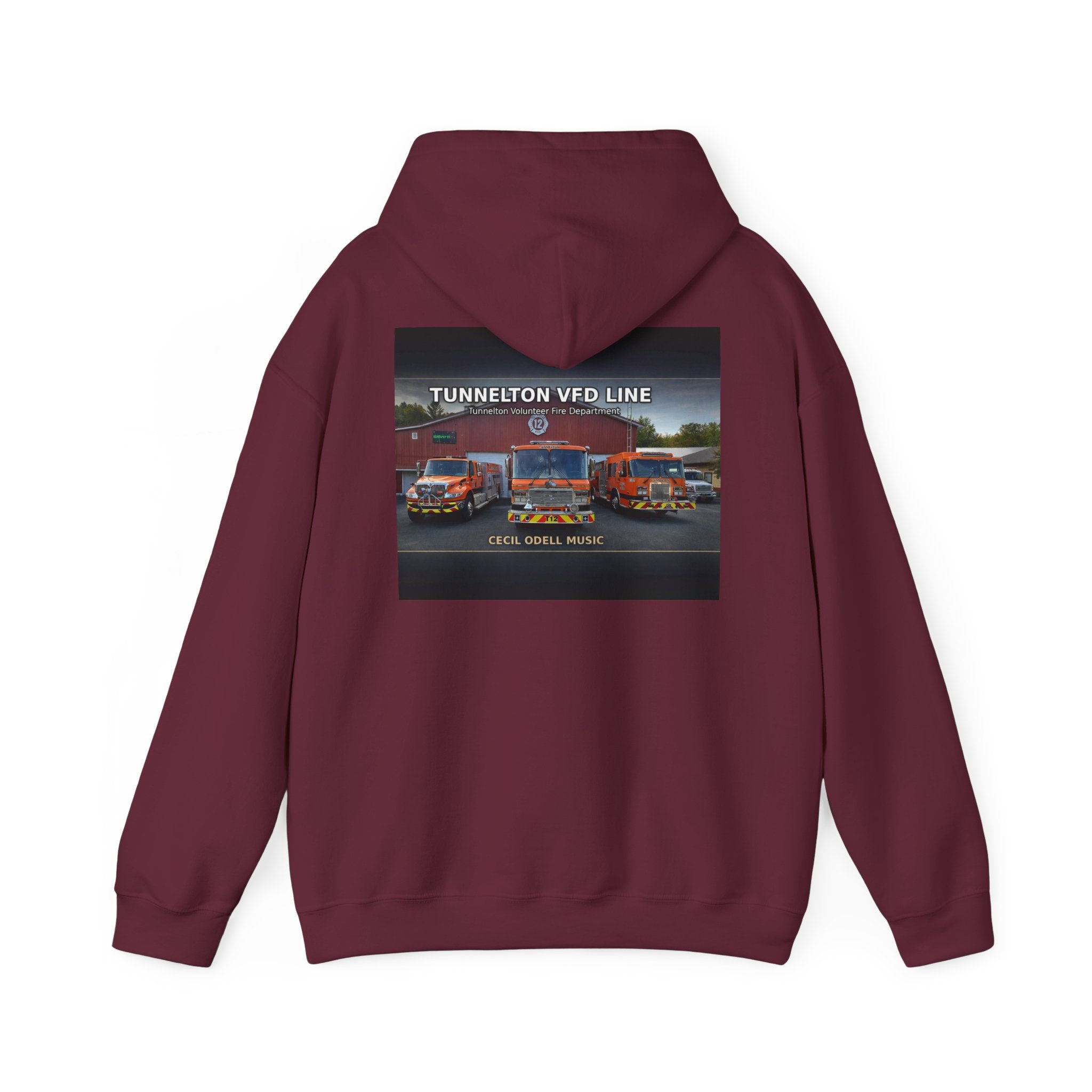 Tunnelton VFD Line Hoodie: Cool Music Firetruck Graphic Pullover