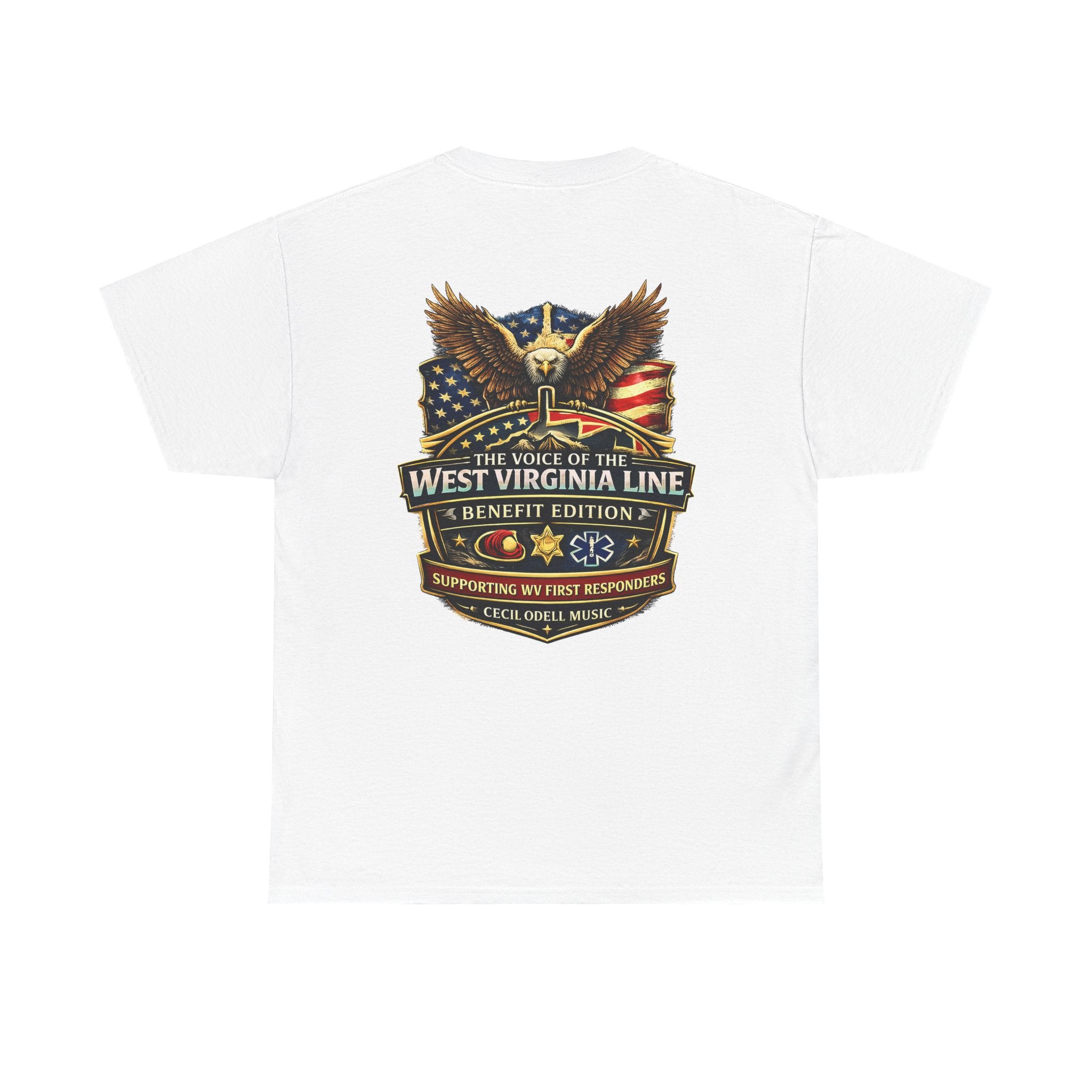 West Virginia Line Benefit Tee: Supporting First Responders (Eagle & Flag)