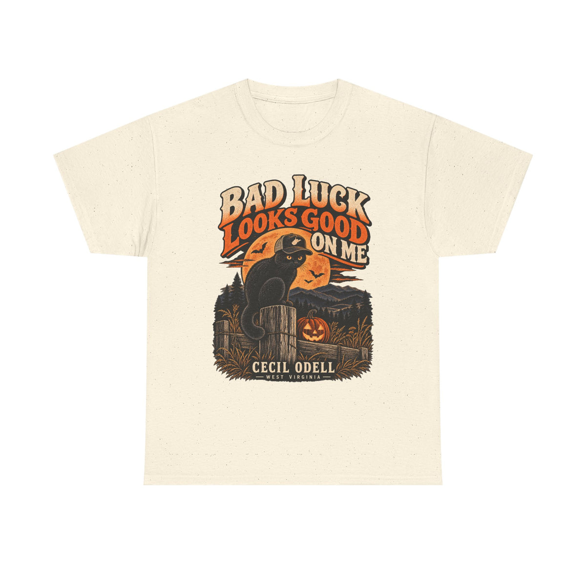 Bad Luck Looks Good on Me Halloween Tee | Cecil Odell