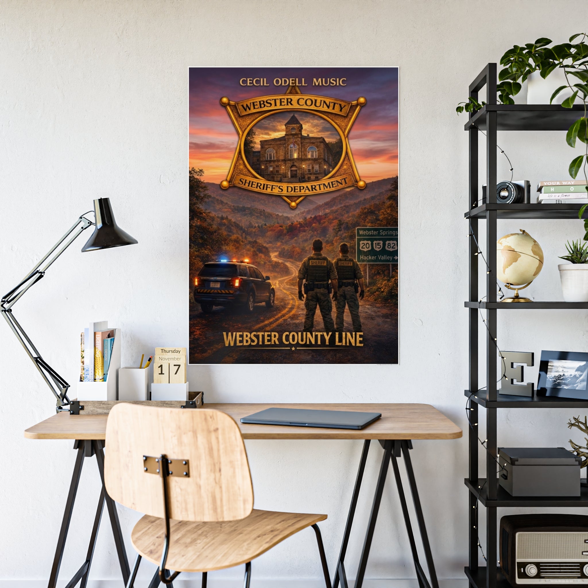Sheriff Badge Poster: Webster County Line Gloss Print