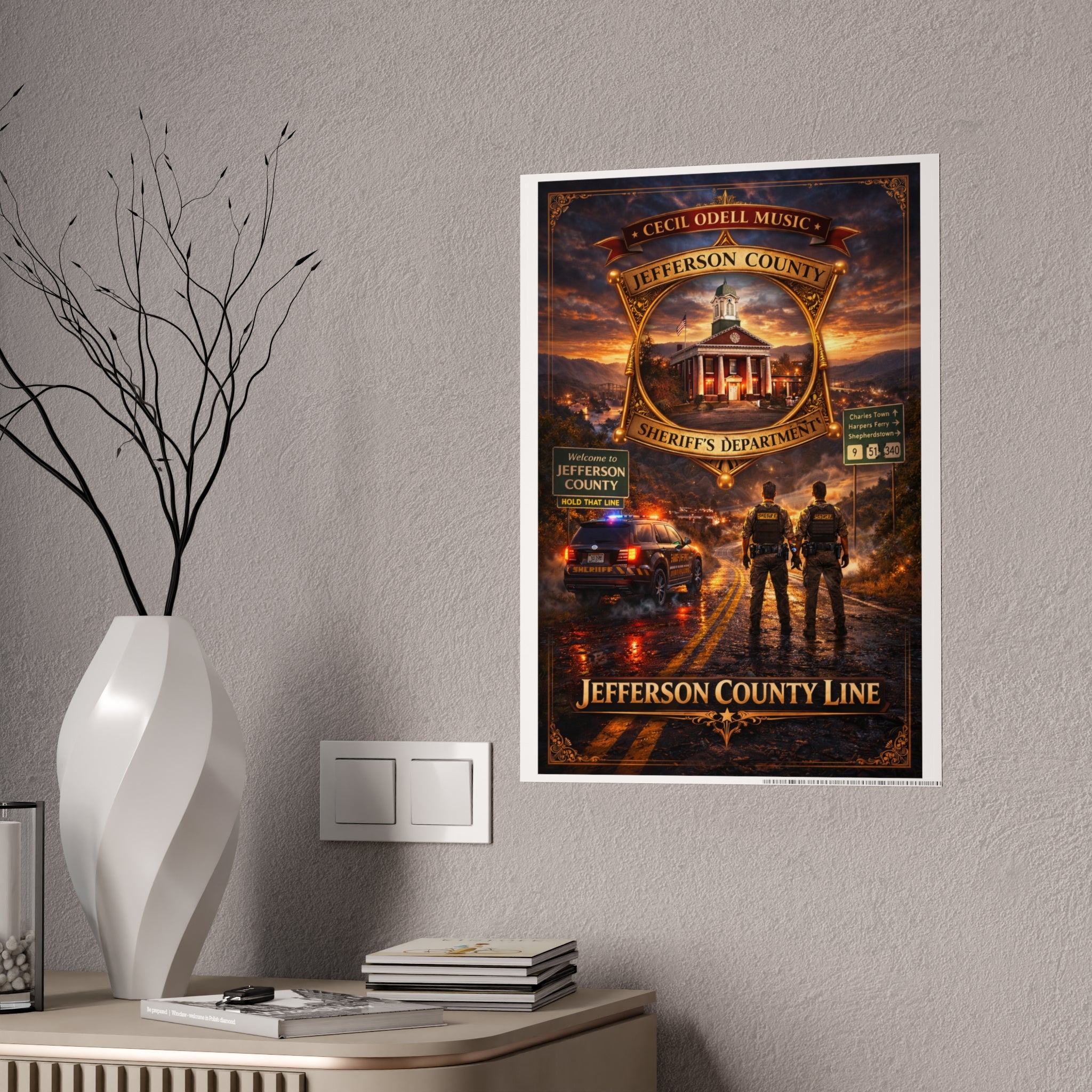 Jefferson County Line Police Poster: Sheriff’s Department Scenic Gloss Print