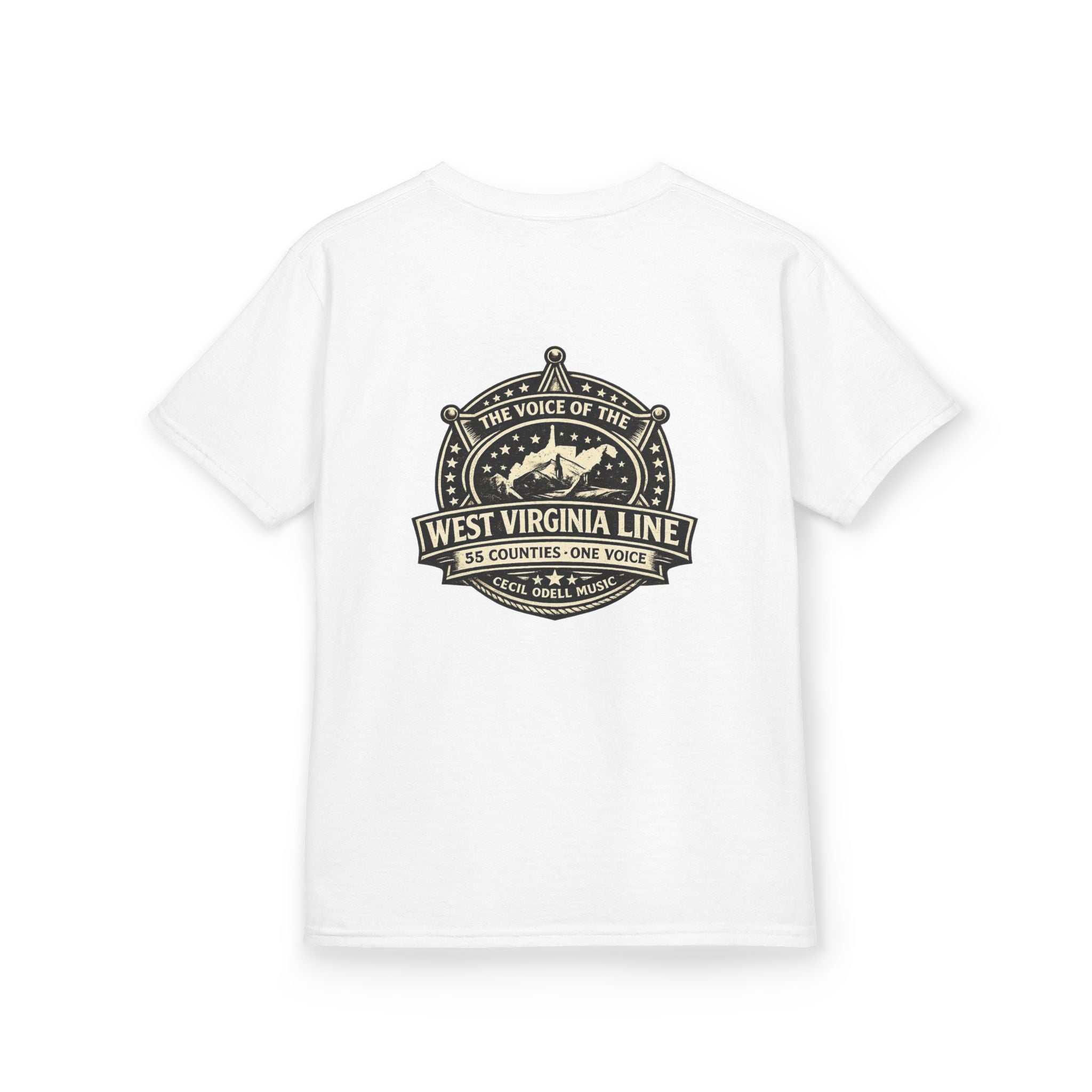 West Virginia Line Kids T‑Shirt: 'The Voice of the West Virginia Line' Vintage Emblem