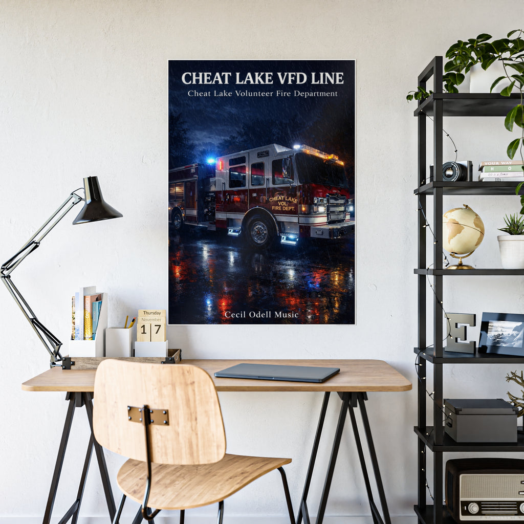 Cheat Lake VFD Line Poster: Volunteer Fire Department Gloss Print