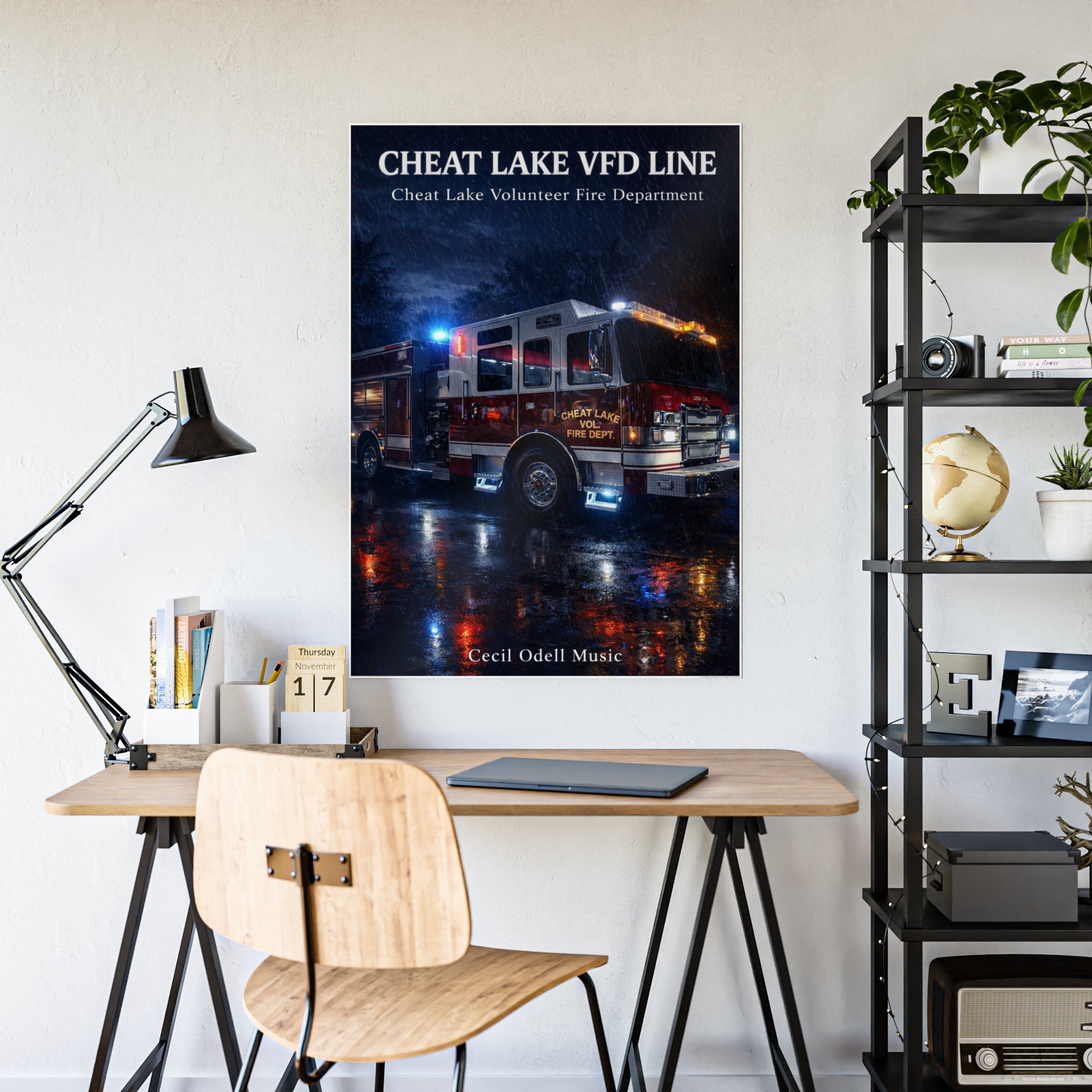 Cheat Lake VFD Line Poster: Volunteer Fire Department Gloss Print