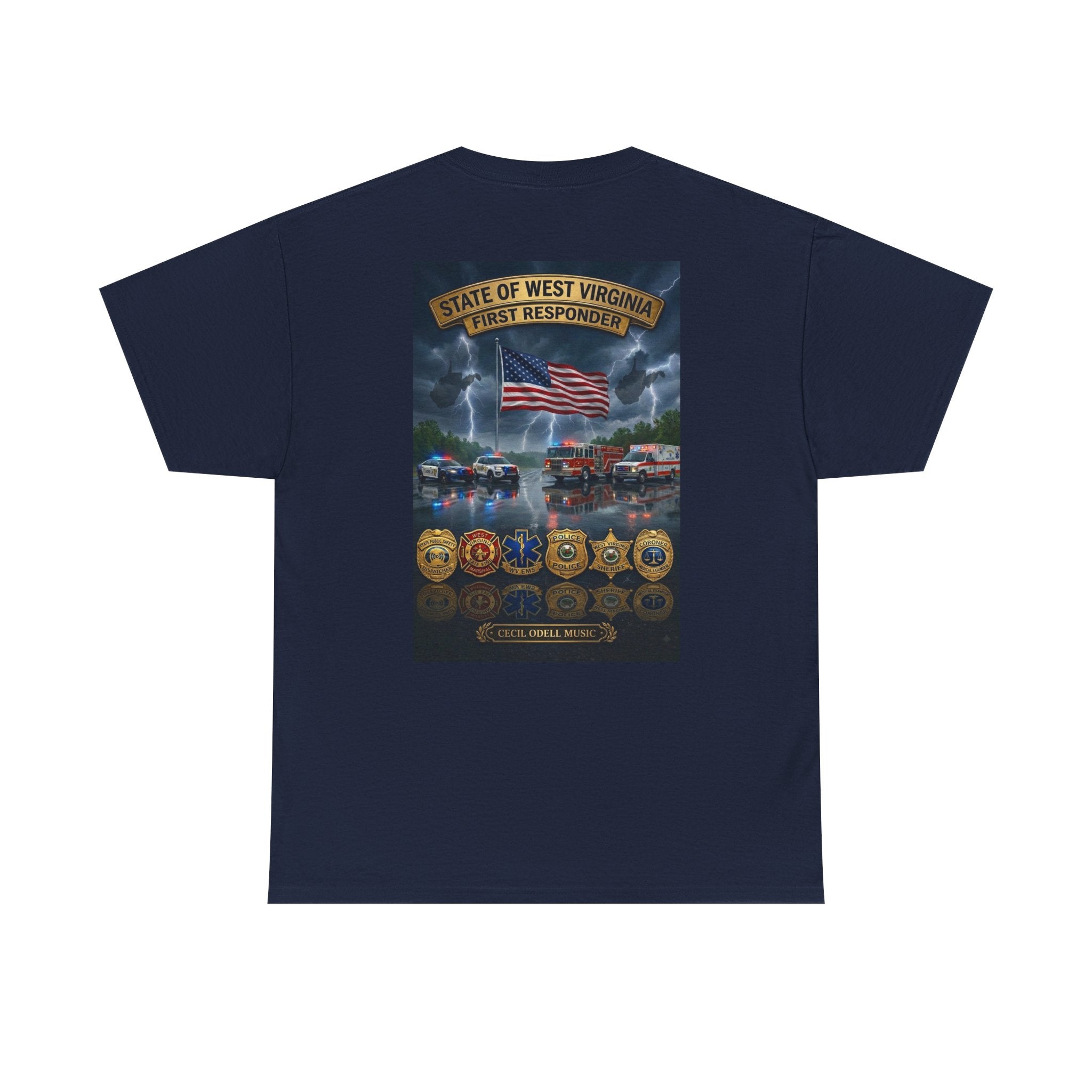 First Responder Tribute T-Shirt: State of West Virginia Police, Fire & EMS Memorial Tee