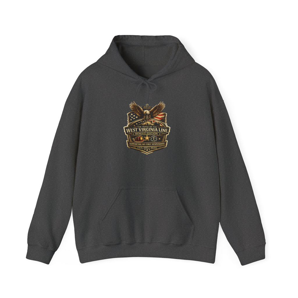 West Virginia Dispatch Hoodie: Retro Neon State Map & Eagle Graphic