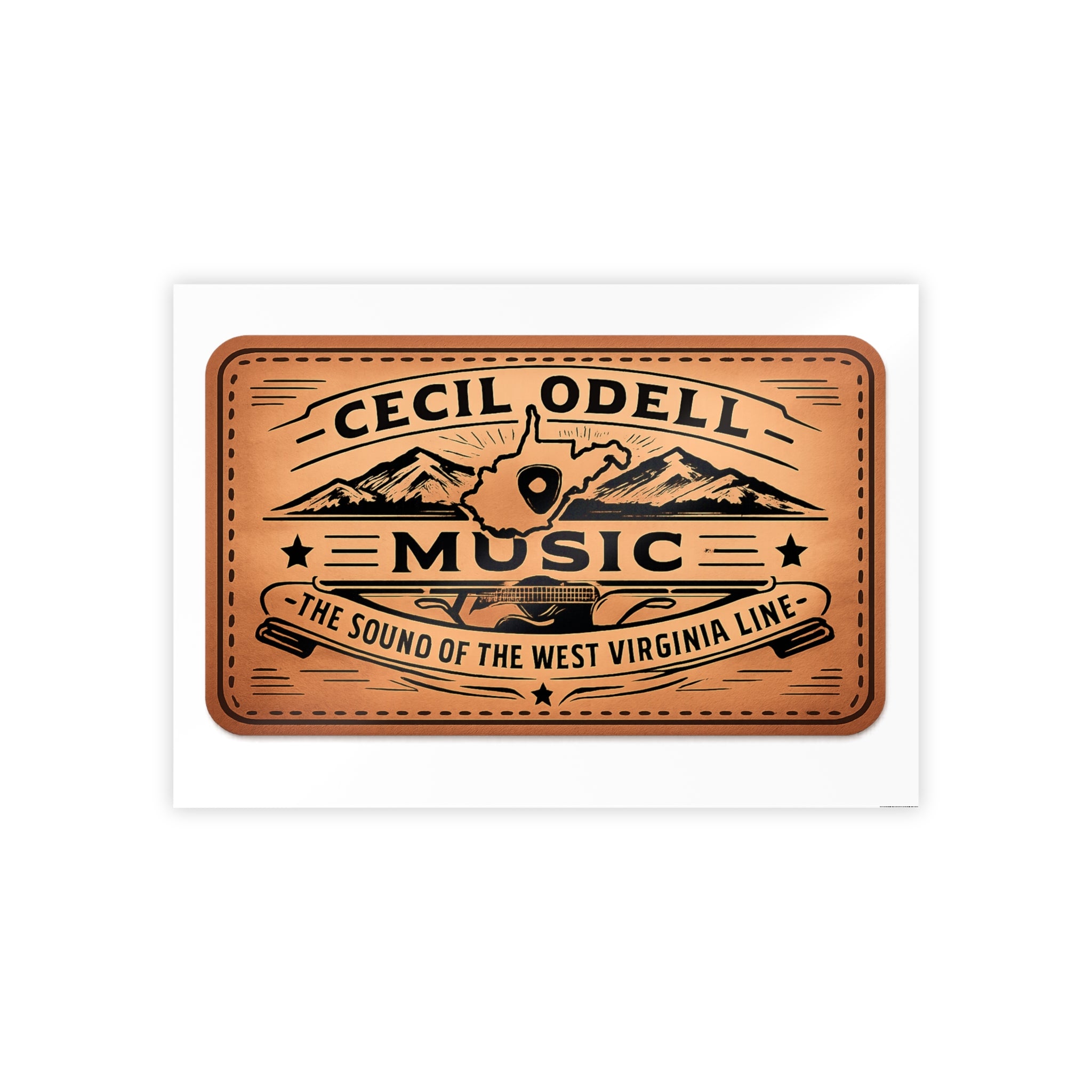 Cecil Odell Music Vintage Copper Logo Gloss Poster