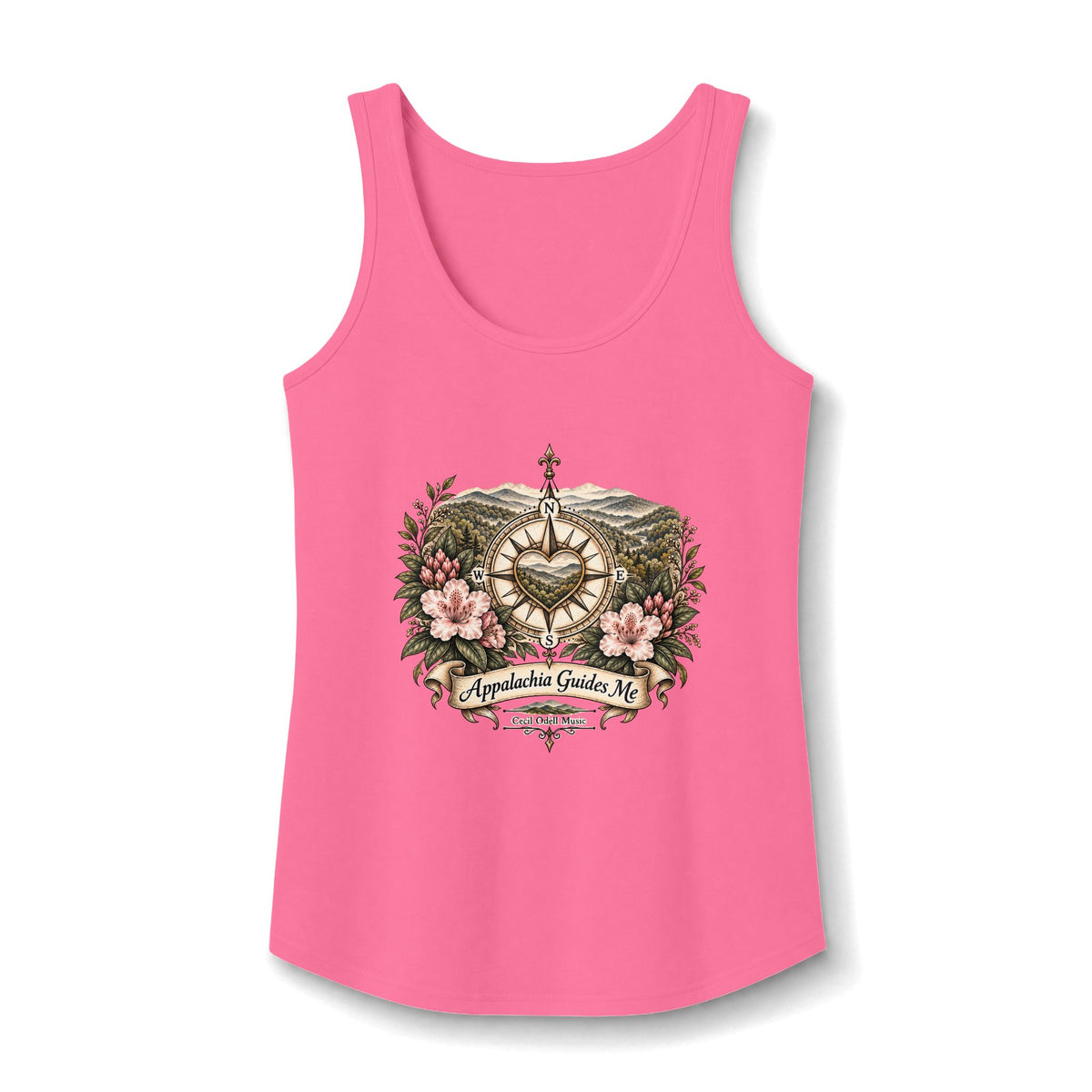 Appalachia Guide Co. Floral Heart Tank Top — Women's Cotton Graphic Tank
