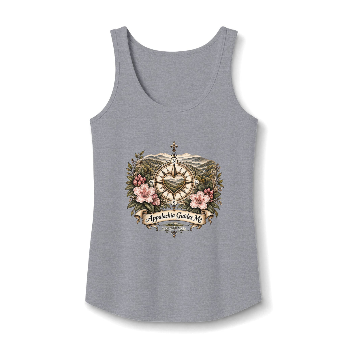 Appalachia Guide Co. Floral Heart Tank Top — Women's Cotton Graphic Tank