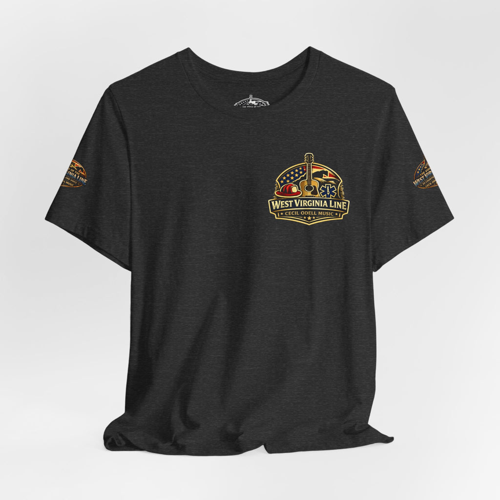 West Virginia Outlaw T-Shirt: Rustic Skull & Guns Country Graphic Tee